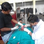 Naren assisting Dr. Sameer in the operation